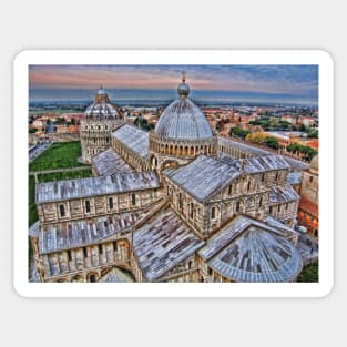 Pisa Cathedral. View from Leaning Tower. Sticker